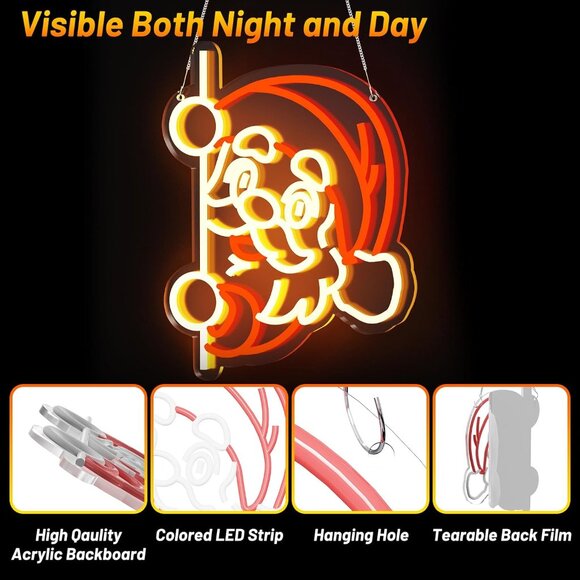 Santa Claus Neon Sign Dimmable LED Ideal Ambient Lighting Holiday Decorations - Picture 3 of 6